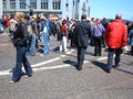 A crosswalk just south of the one directly in front of the Ferry Building, facing east