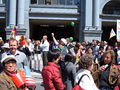 People in front of the Ferry Building