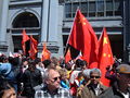 People in front of the Ferry Building