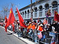 Pro-Chinese protesters in front of the Ferry Building