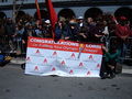 Supporters for torchbearer Lorraine Coppola in front of the Ferry Building