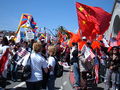 Part of the large group come into contact with pro-Chinese protesters near Pier 1