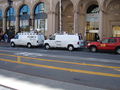 Media vehicles on Market St.