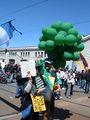 Protesters against China's support of Darfur near Pier 1