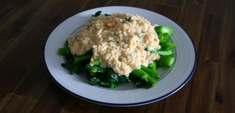 Gailan with Crab Meat Sauce